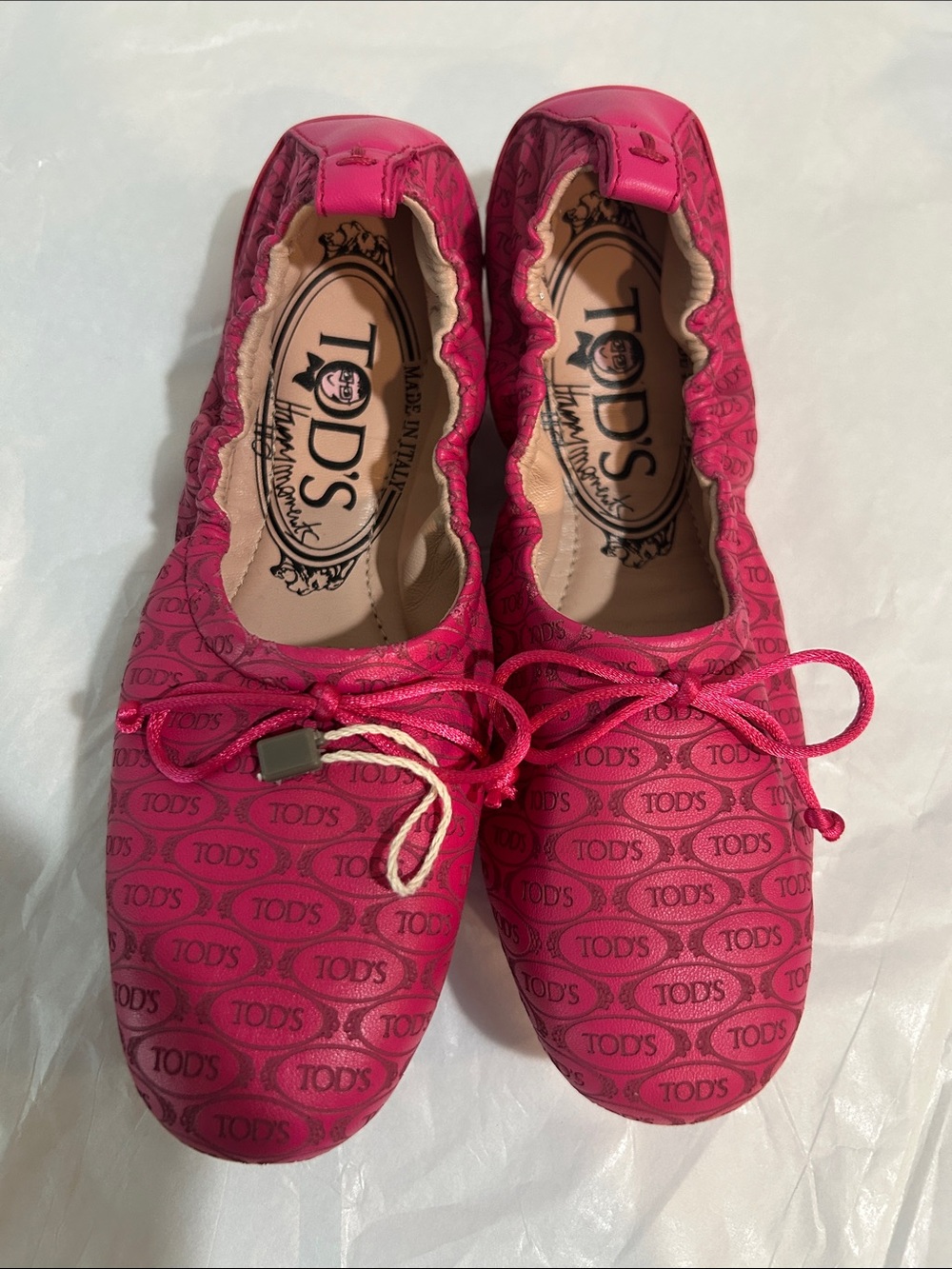 Tod’s Happy Moments Alber Elbaz Pink Ballet Flats EU 34 Italy Rare